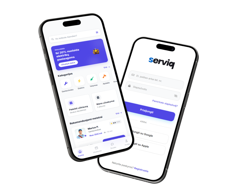 Serviq app mockup